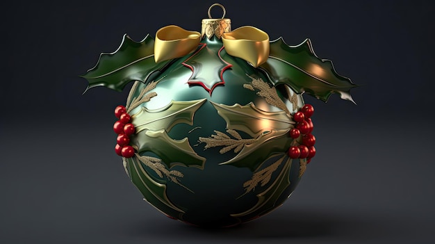 Zdjęcie piłka bożonarodzeniowa 3d model tradycyjnego ozdoby z skomplikowanymi szczegółami
