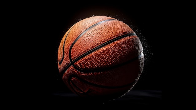Piłka do koszykówki na tle kreatywnego banera studyjnego AI Generated
