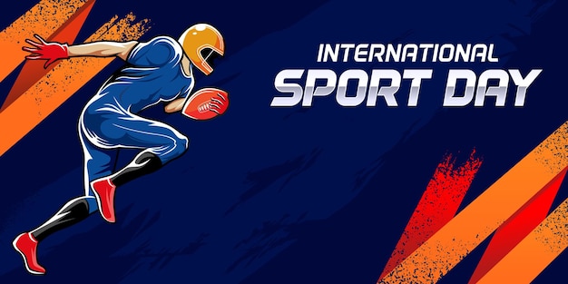 Piłka nożna amerykańska Sport Tło Wektor Międzynarodowy Dzień Sportu Banner Tło
