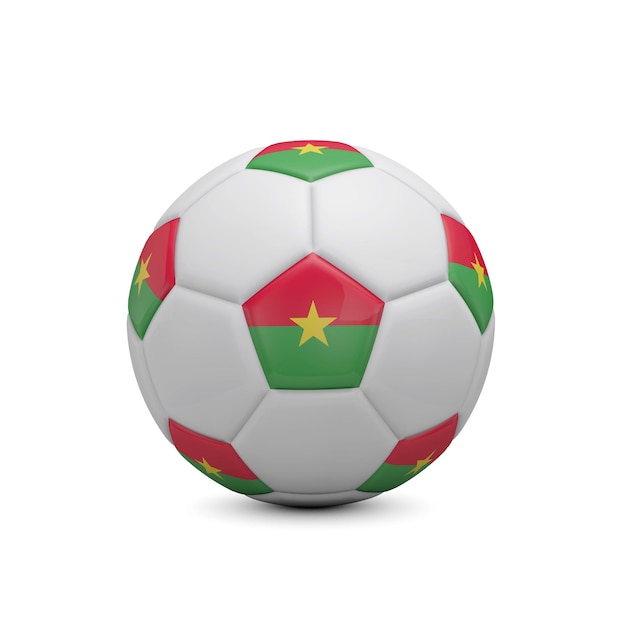 Piłka nożna piłka nożna z flagą Burkina Faso Renderowanie 3D