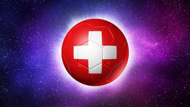 Piłka nożna piłka z flagą Szwajcarii tła przestrzeni ilustracja
