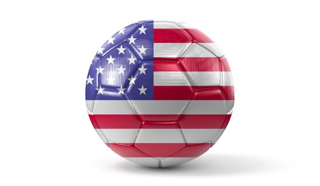 Piłka nożna z flagą narodową USA ilustracja 3D