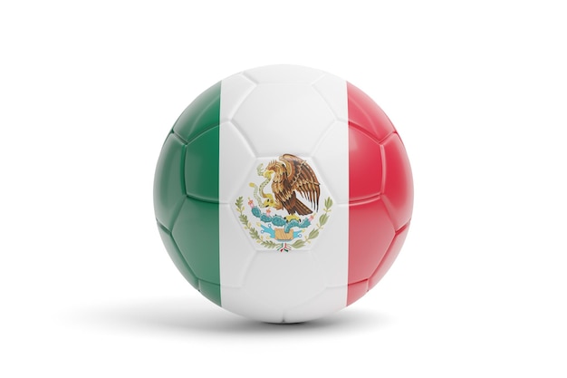Piłka nożna z kolorami meksykańskiej flagi ilustracja 3d