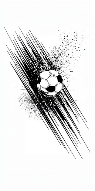 Zdjęcie piłka nożna z rozpylaczem farby
