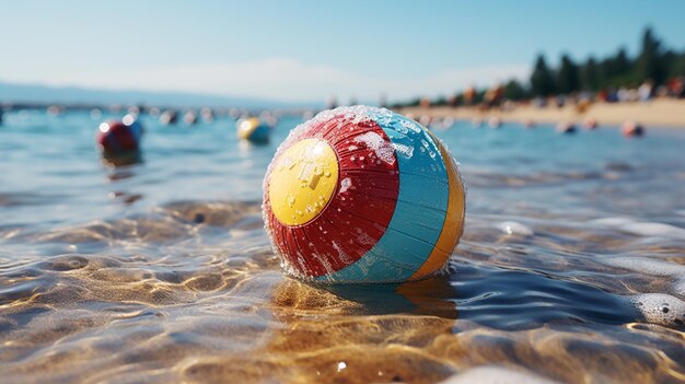 Piłka plażowa izolowana na plaży letnich wakacji