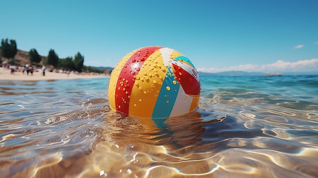 Piłka plażowa izolowana na plaży letnich wakacji