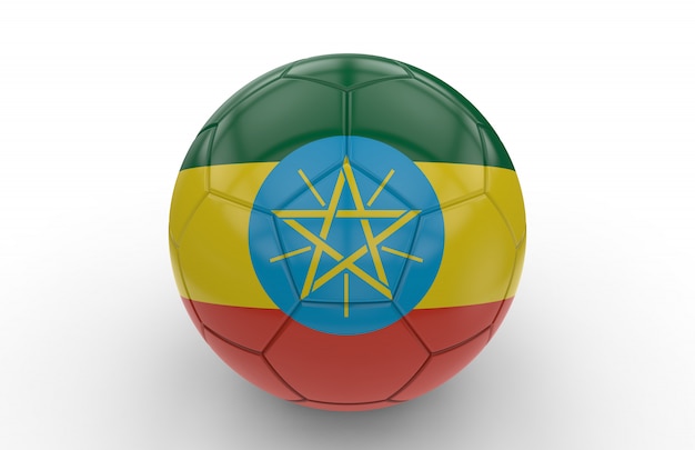 Piłka z flagą Etiopii