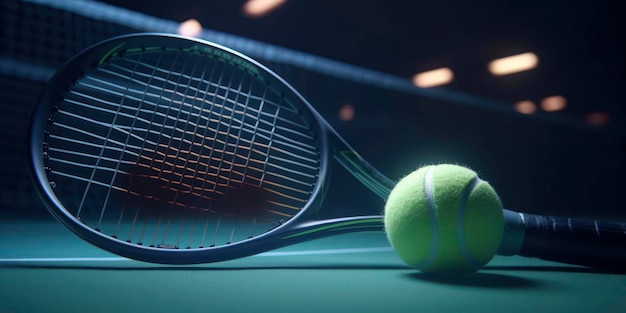 Piłki tenisowe i rakiety wygenerowane przez sztuczną inteligencję