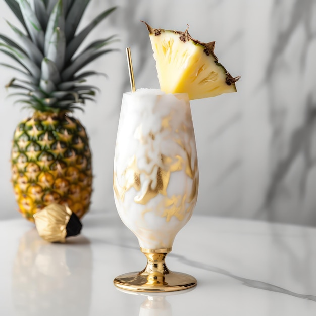 Pina Colada na stole przez Generative AI