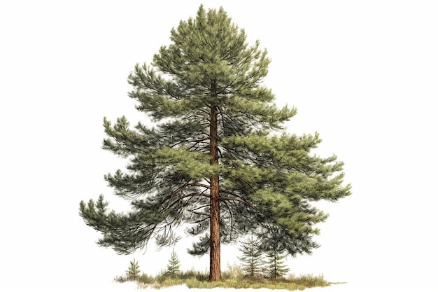 Pine Tree Clip Art z białym tłem