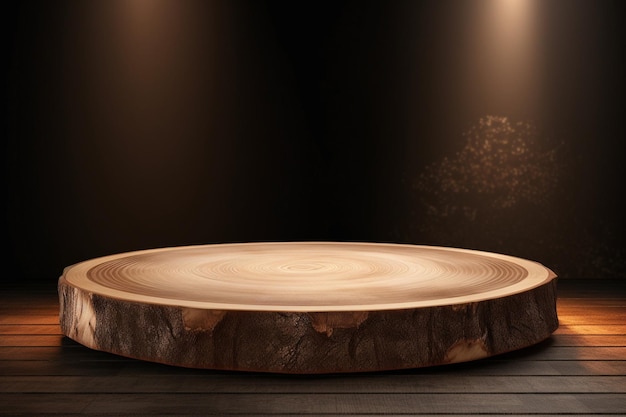 Pine Wood 3D Podium dla Rustic Product Platform na renderowaniu 3D