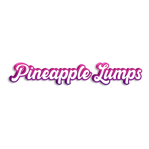Zdjęcie pineapplelumps typografia 3d projekt żółty różowy biały tło zdjęcie jpg
