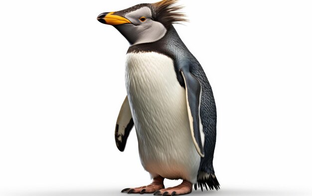 Pingwin z żółtym mohawkiem na głowie