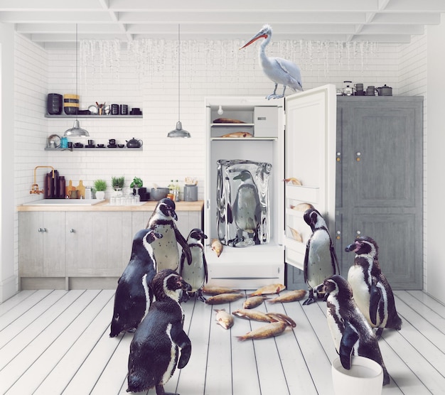 Pingwiny w kuchni