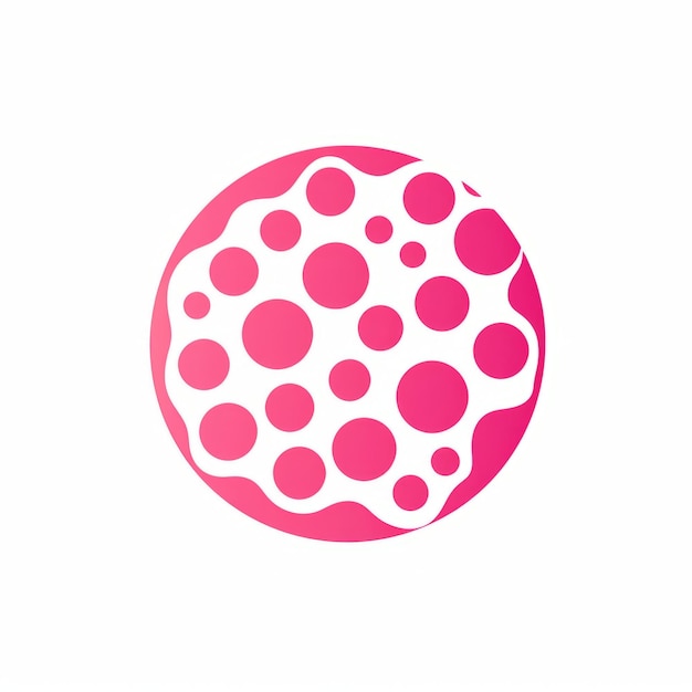 Pink Cell Harmony Współczesny płaski projekt logo w minimalistycznym stylu wektorowym na białym tle