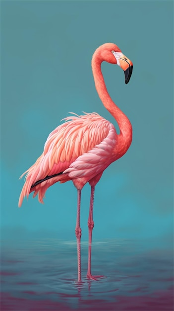 Pink Flamingo na niebieskim tle Vector ilustracj? Czerwonak