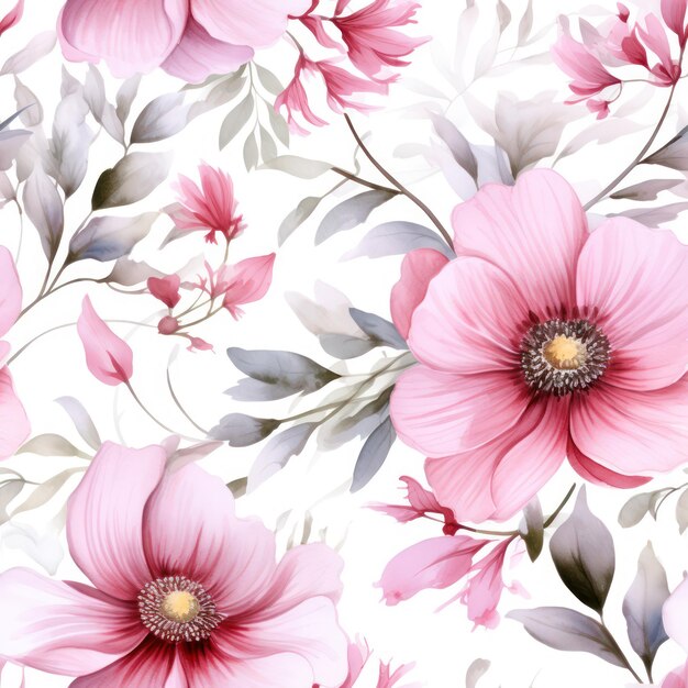 Zdjęcie pink flowers seamless pattern
