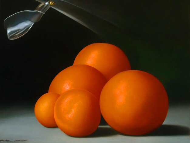 Pintura con mandarina 3d 4k pobranie obrazu