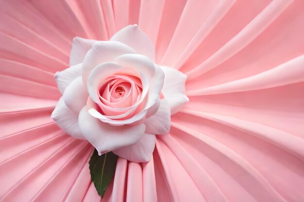 pionowe zdjęcie białej pięknej róży przylepionej do różowej ściany