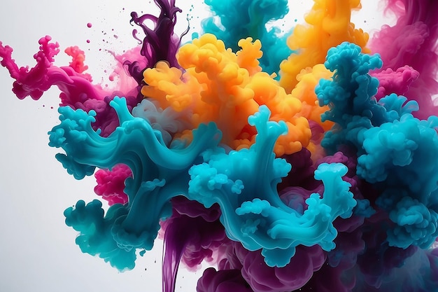 Pionowy atrament w wodzie abstrakcyjne tło ruch kolorowy tapeta kolorowa chmura atramentu