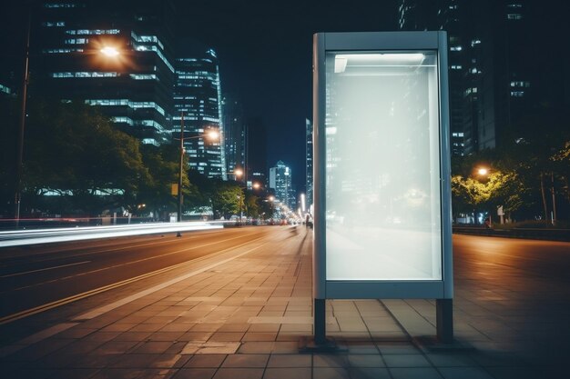 Pionowy cyfrowy billboard plakat pusty biały ilustracja Generacyjna sztuczna inteligencja