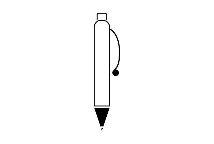 Zdjęcie pióro płaskie ikona biznes symbol sztuka czarny zarys znak grafika