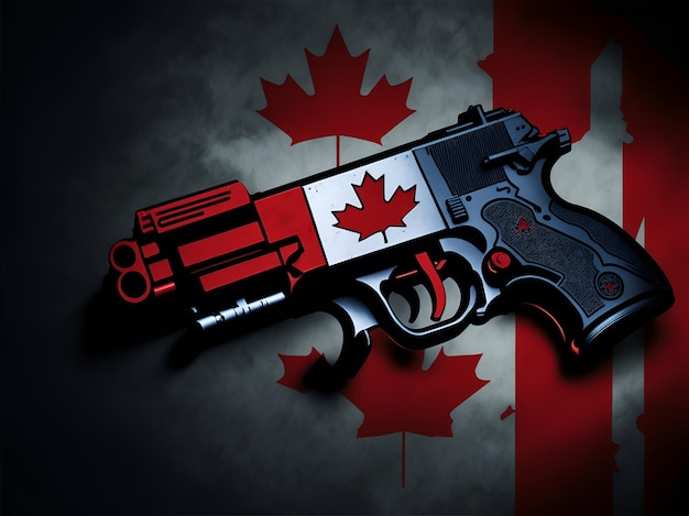 Pistolet z flagą Kanady