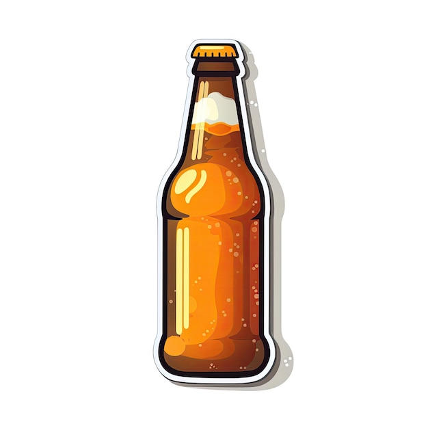 Piwo Naklejka Na Białym Tle Tansparent Png Logo Generatywne AI