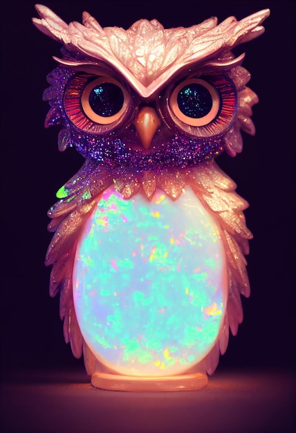 PixarPunk Big Eyes Cute Owl Generative Ai