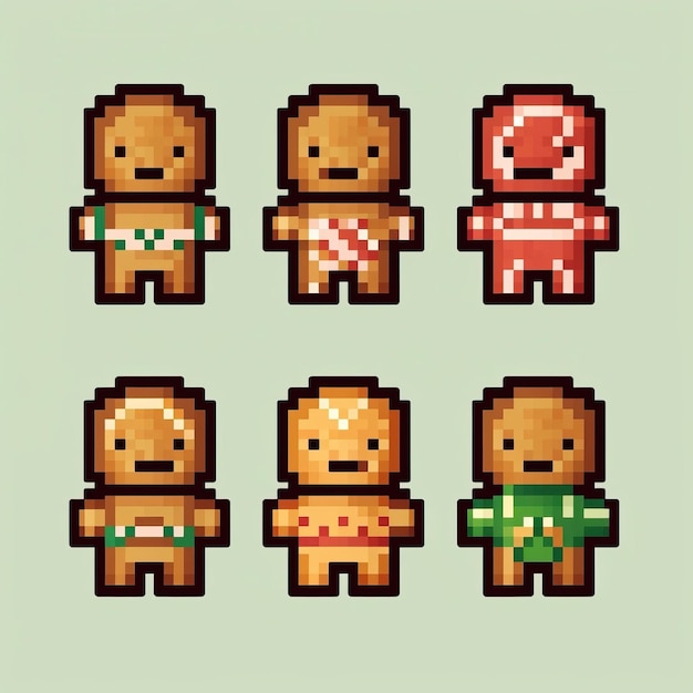 Zdjęcie pixel art character gingerbread