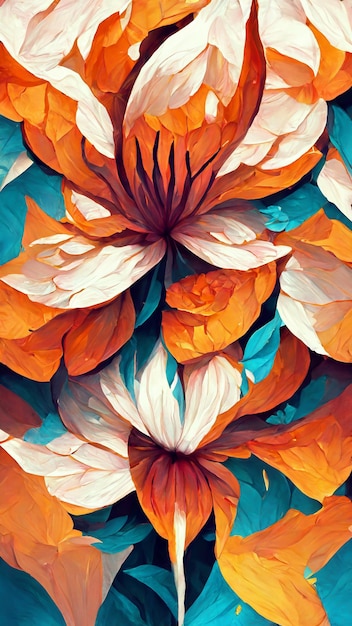 Pixel art flower streszczenie styl tło ilustracja 3D