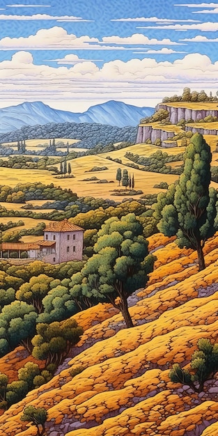Pixel Art Of Provence Plateau w stylu renesansowym San Francisco