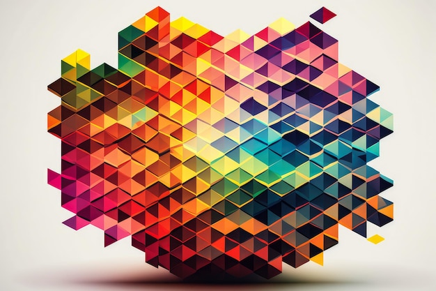 Pixelated Prism Tęcza kolorów w krystalicznie czystym wzorze