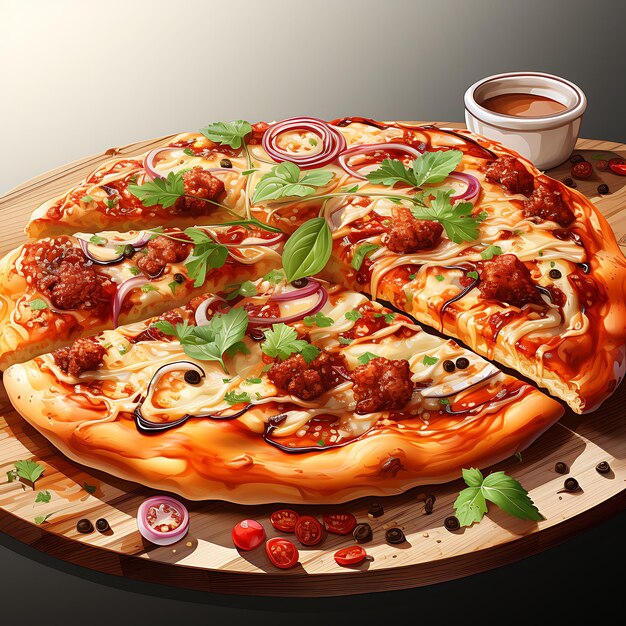 Pizza cappricciosa clipart