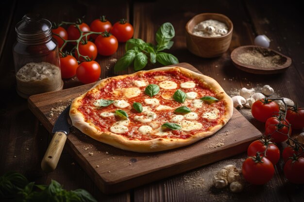 Pizza domowej roboty Pomidor obiad Neapol Generowanie Ai