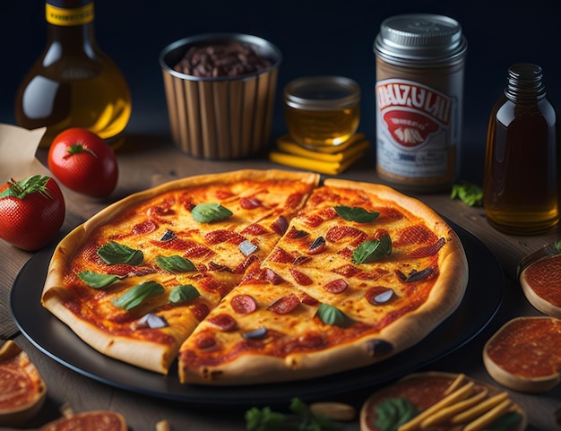 Pizza frytki Jedzenie na podróż