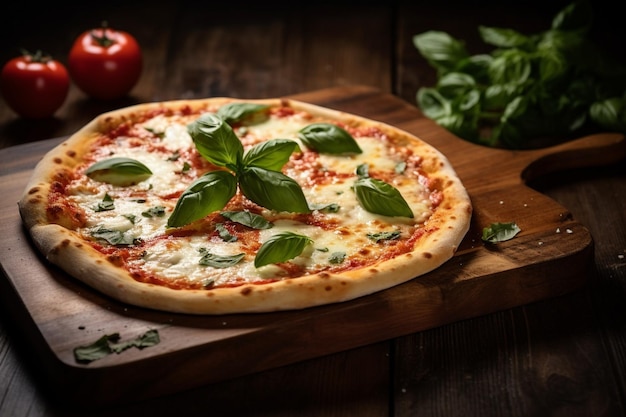 Pizza Margherita z odrobiną zmiażdżonego czarnego pieprzu na skorupie