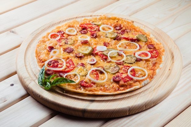 Pizza Na Widok Drewniany Blat