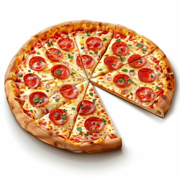 Pizza odizolowana na białym tle
