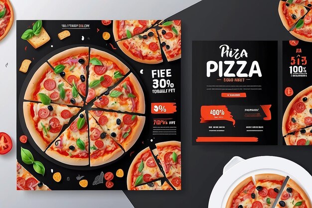 Pizza Social Media Post Design Templetpizzafoodfast Food