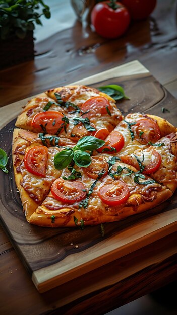 pizza w kształcie serca umieszczona na stole