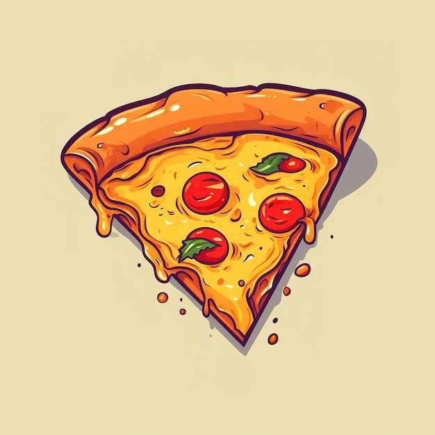 Pizza w stylu kreskówki.