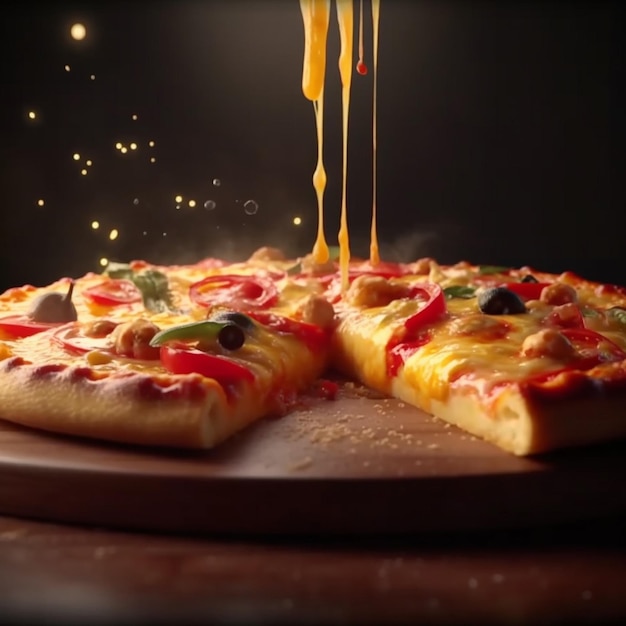 Pizza w stylu reklamowym atrakcyjna wizualnie