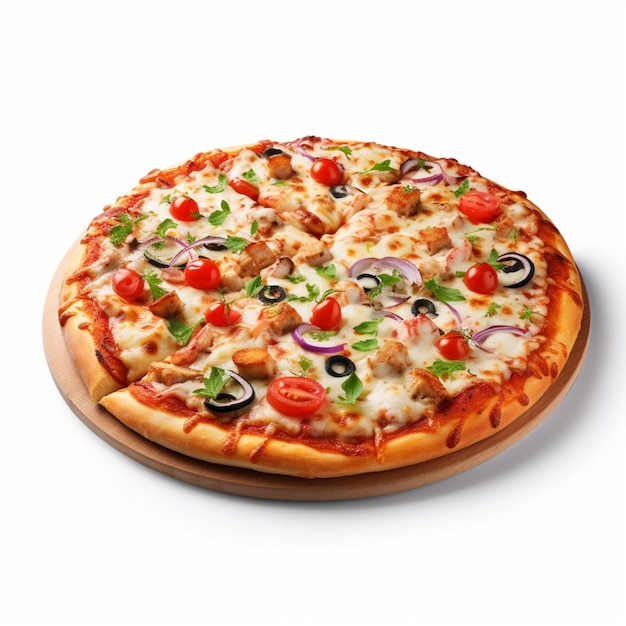 Pizza z białym tłem wysokiej jakości ultra hd