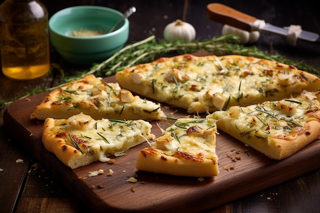 Zdjęcie pizza z dodatkowym serem i suszonymi ziołami.