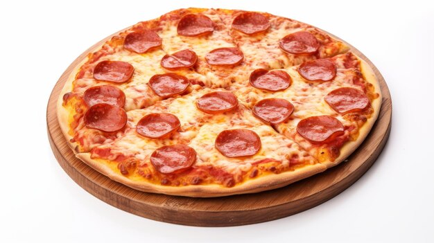 Pizza z pepperoni na białym tle