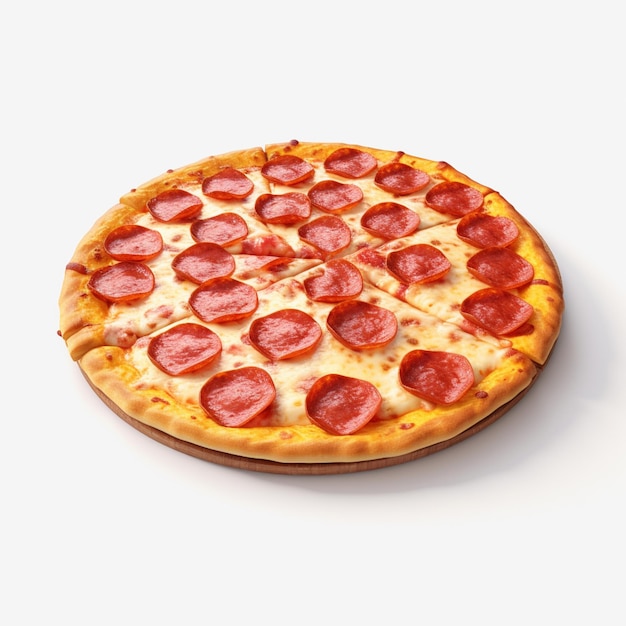 Pizza z pepperoni na białym tle