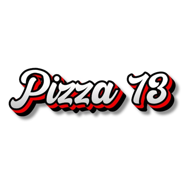 Zdjęcie pizza73 tekst 3d srebrny czerwony czarny biały tło zdjęcie jpg