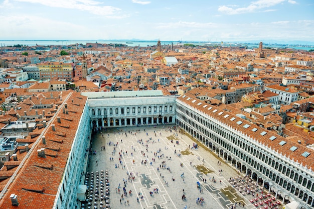 Plac San Marco Z Dzwonnicy W Wenecji We Włoszech