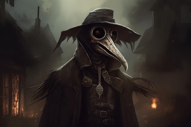 Plague doktor średniowieczny człowiek Horror fantasy Generate Ai